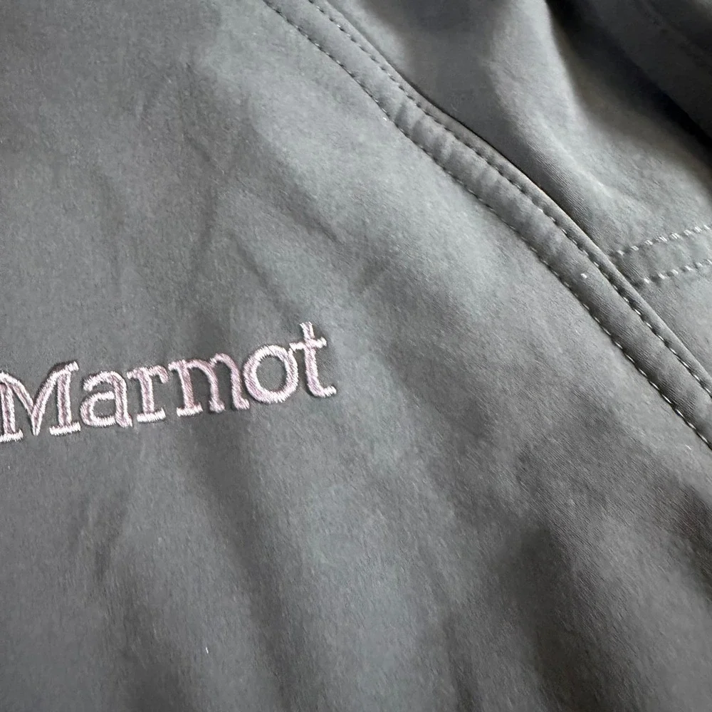 Marmot Mens Black Softshell Fleece Lined Full Zip Jacket Medium 8180